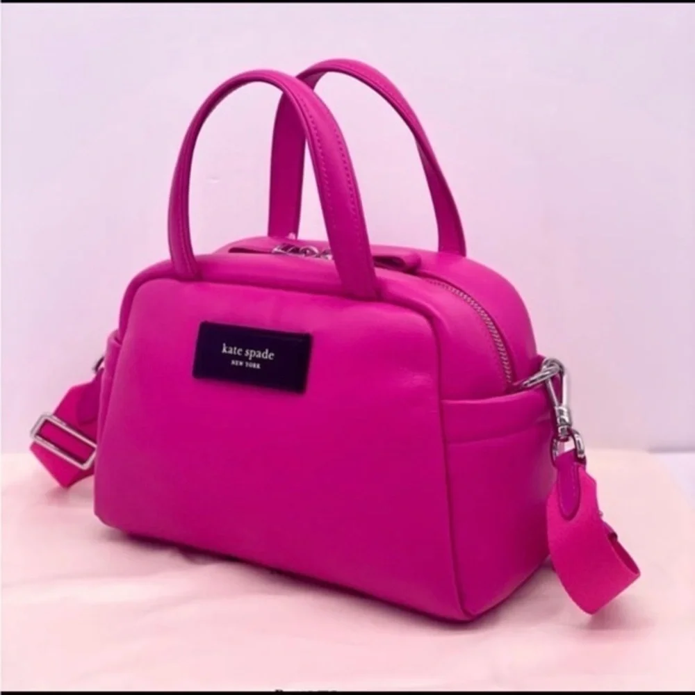 Kate Spade Puffed Satchel Crossbody Vivid Snapdragon